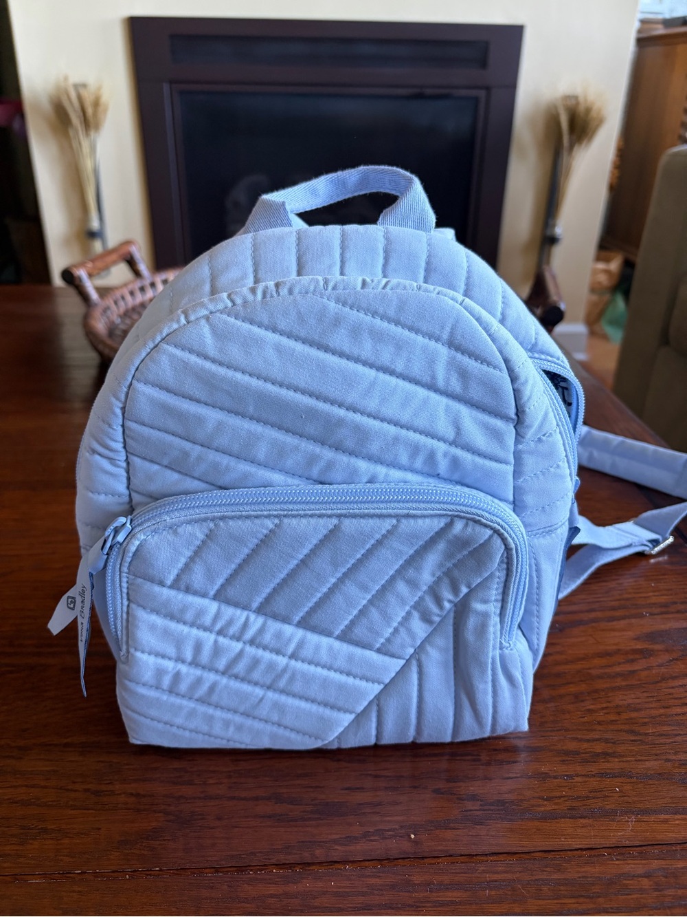 Vera Bradley Quilted Light Blue Mini Backpack